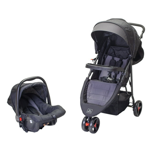 Carriola para Bebé AEIOU Francia Reclinable con Portabebé Negro