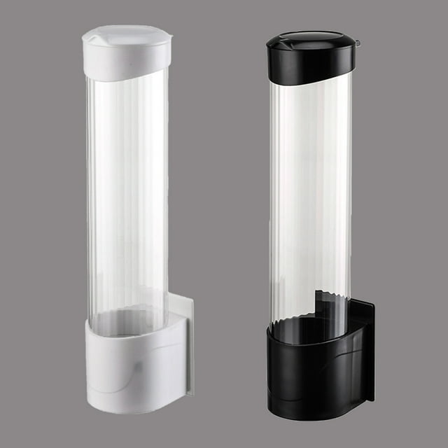 Cagogo under $5 2Pcs Paper Cup Dispenser, Hangable Plastic Water Dispenser, Disposable Cup Holder for Wall Mount, Party Office Kitchen Cup Organizer, 70 Cup Capacity Rack