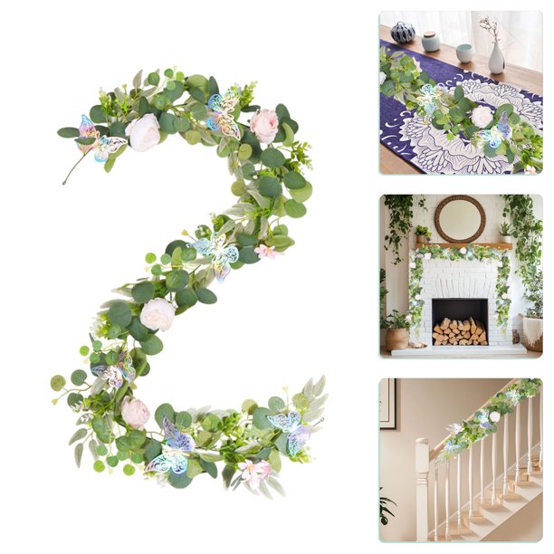 Decoración del hogar, decoración de habitaciones, decoración de paredes, simulación de enredaderas de peonías de ratán, mariposas de primavera, decoración para bodas, fiestas, bodas, simulación de enr