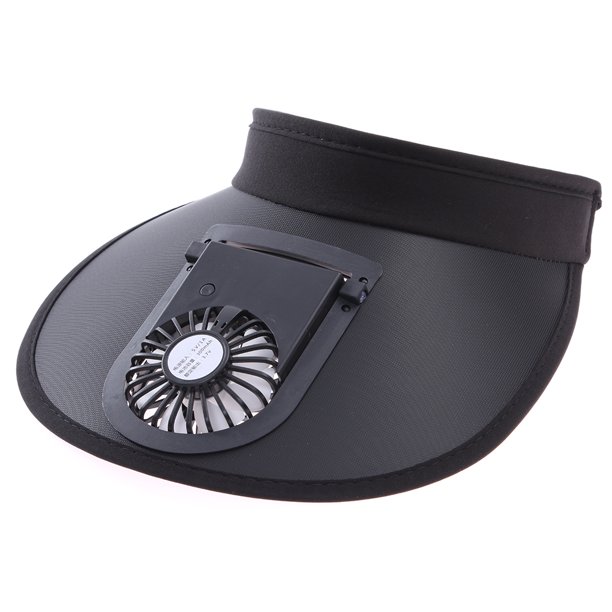 FLhrweasw Ventilador Verano Con Visera Refrigeración Protector Solar Visera para Al Aire Libre (negro)