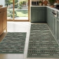 thumbnail image 3 of Bsicpro Kitchen Rugs and Mats 2 Pieces, Non Skid Anti Fatigue Absorbent Runner Rugs for Sink, Green, 20"x32"+20"x47", 3 of 10