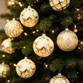 thumbnail image 3 of European Style Christmas Ball Ornaments, 8 cm Textured Baubles in Gift Box, Multicolor Xmas Hanging Decorations for Tree and Home - Cream, 3 of 7