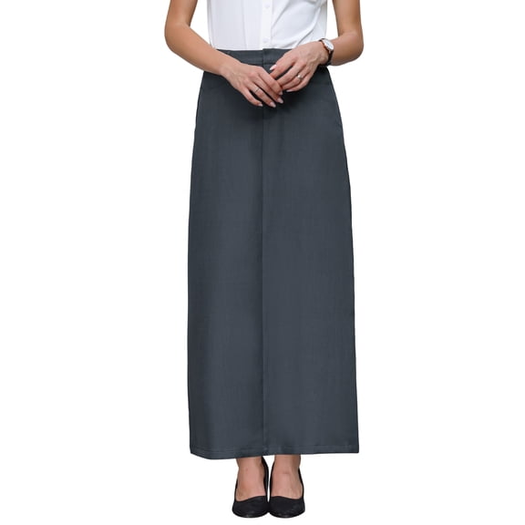 INSPIRE CHIC Women's Business Pencil Skirt High Waist 2026 Casual Work Long Skirts S Dark Grey