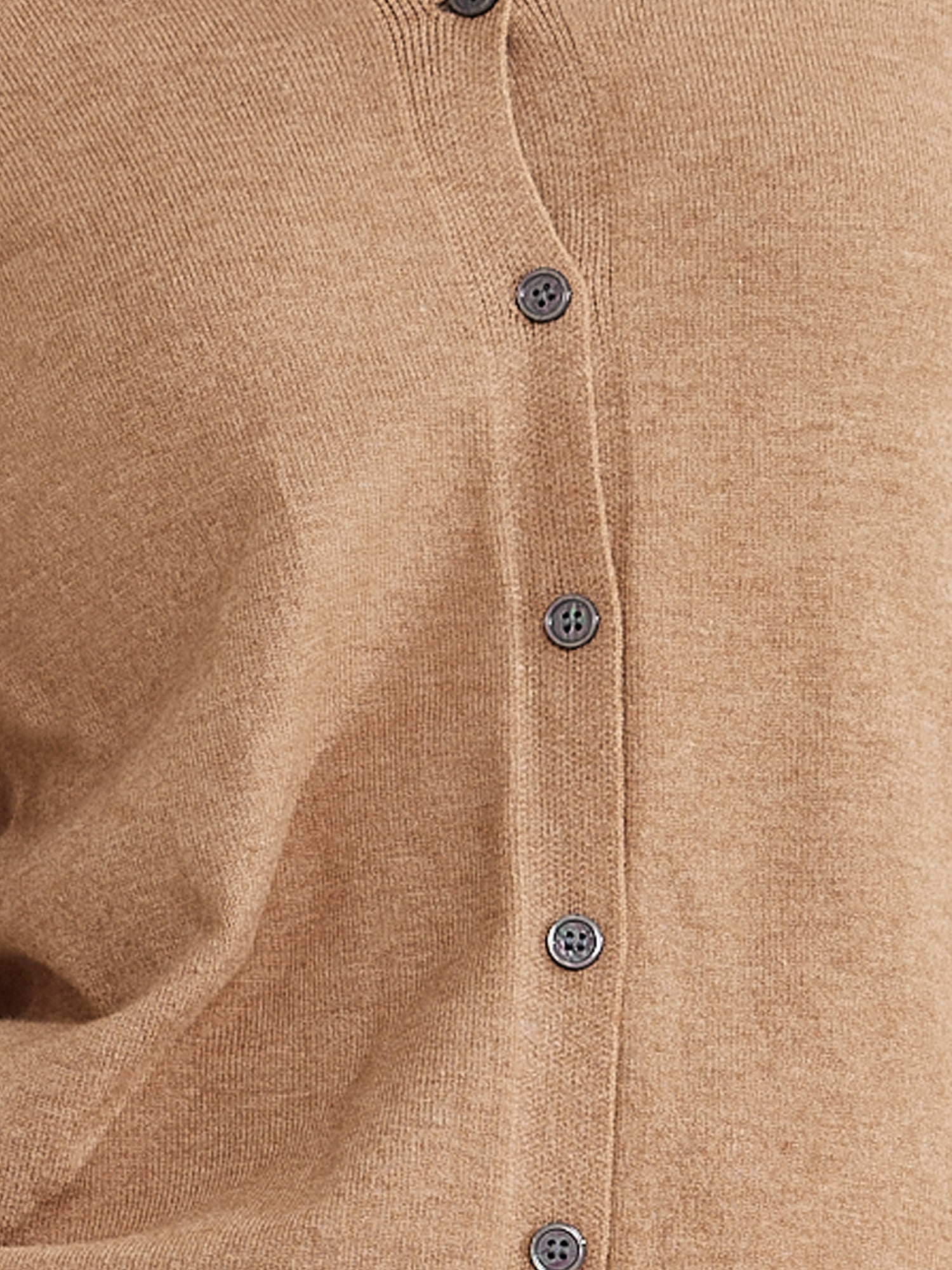 DARING DIVA Women's Lightweight Button Crew Neck Cardigan M Camel