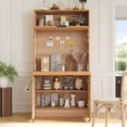 thumbnail image 4 of Harper & Bright Designs Compact Kitchen Pantry, Kitchen Pantry Storage Cabinet with Power Outlet, Tall Farmhouse Kitchen Hutch with Adjustable Shelf for Dining Living Room, Natural, 4 of 20