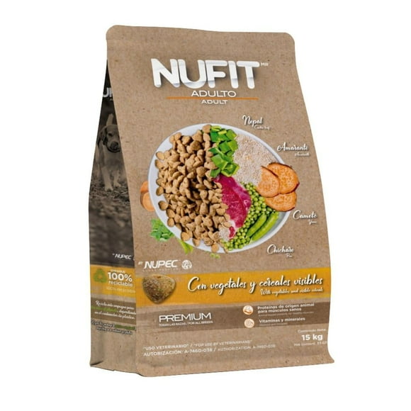 Croqueta para perro Nufit Premium Adulto todas las razas 15kg