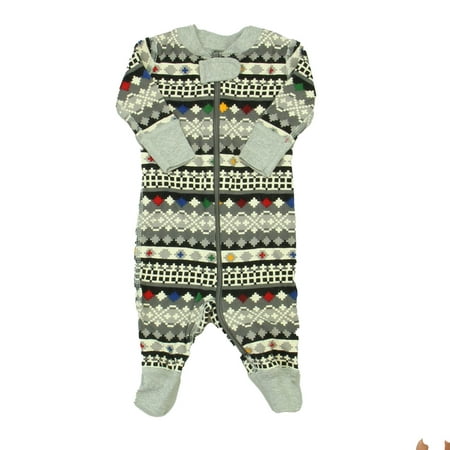 

Pre-owned Hanna Andersson Boys Gray | Gray | Red 1-piece Non-footed Pajamas size: 0-3 Months