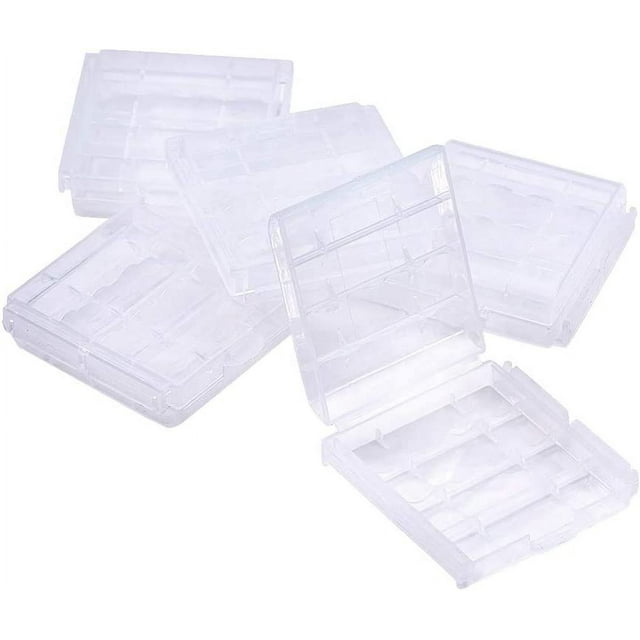 Huggegwe 4 x Boîte de Rangement pour Piles AA Organisateur Transparent 5 Pcs CA919-116302