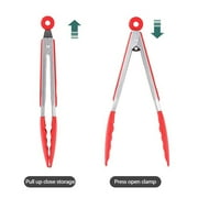 RuiJiao 9 Silicone Cooking Tongs - Non-Stick, Heat Resistant Up to 480°F, 304 Stainless Steel Kitchen Utensils