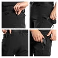 thumbnail image 6 of Domuza Men's Winter Hiking Pants Fleece Lined Cargo Work Softshell Snow Ski Waterproof Pants with Pockets Black S, 6 of 7