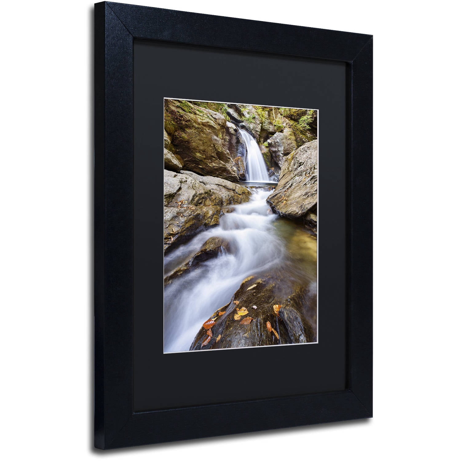 Trademark Fine Art "Bingham Falls" Canvas Art by Michael Blanchette Photography Black Matte, Black Frame