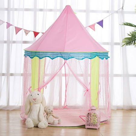 Large Playhouse - Large Princess Play House Tents Dome Castle Cute Folding Playhouse Indoor/Outdoor Children Kids Girls Toys Birthday Christmas Gift Pink