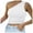 White, variant on Fshinging Basic Cute Women Tank Top One Shoulder Sleeveless Crop Vest Camisole Stretch Yoga Camis Black L