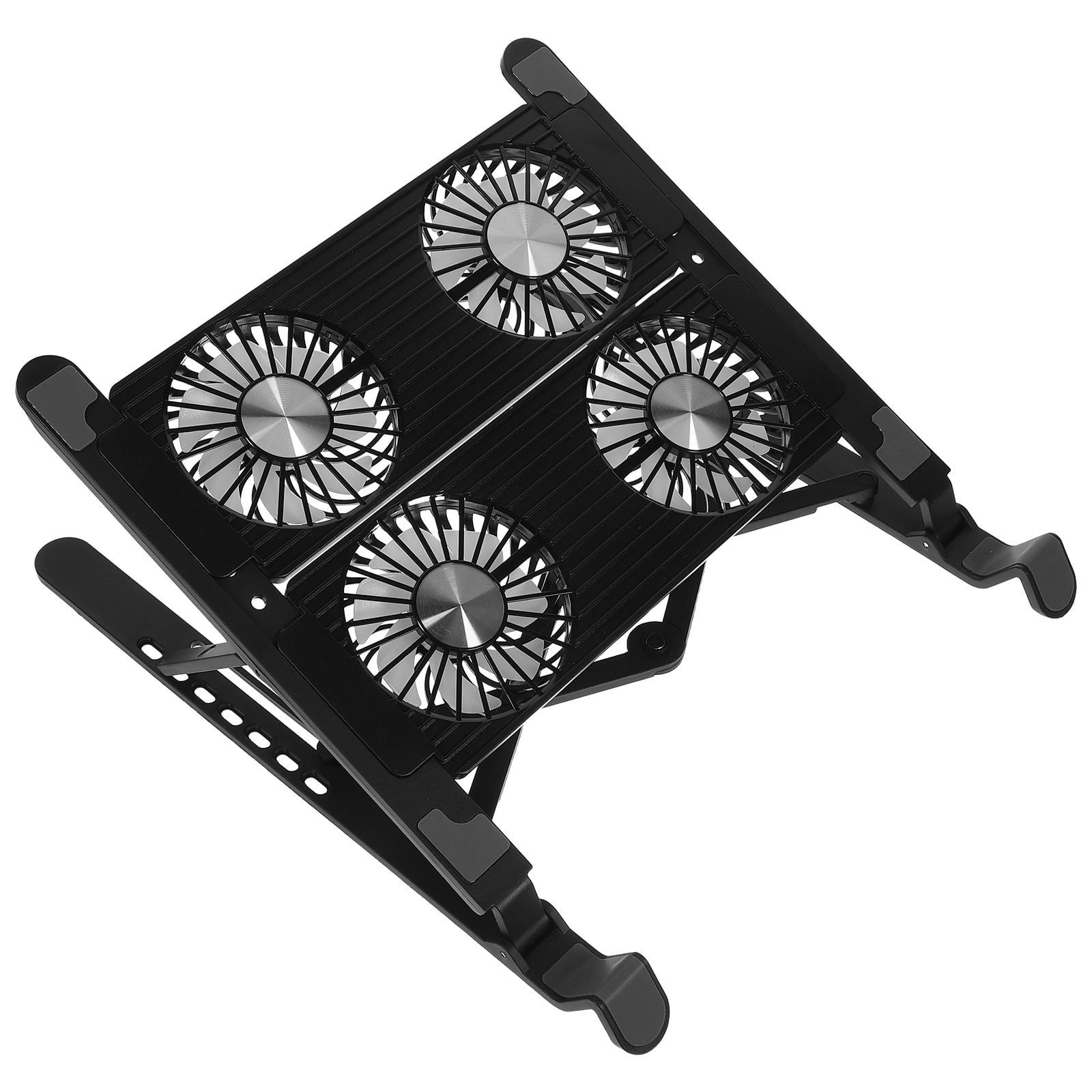QIFULL 1Set Black Plastic Laptop Cooling Stand with Fan Ergonomic Adjustable Laptop Riser for Gaming and Desk Use