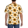 thumbnail image 3 of Vsdgher Sunflowers And Bee Print Men's Dry Fit Mesh Athletic Shirts Moisture Wicking Tennis T-Shirt Tops, 3 of 9