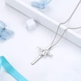 thumbnail image 2 of Magen Star of David Cross Necklace 925 Sterling Silver Religious Pendant Judaica Amulet Jewelry Valentine's Day Gifts for Women Mens Dad, 2 of 8