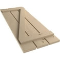 thumbnail image 6 of Ekena Millwork 17 1/2"W x 48"H Rustic Three Board Spaced Board-n-Batten Knotty Pine Faux Wood Shutters w/Z-Board (Per Pair), Primed Tan, 6 of 10