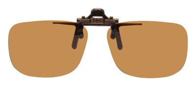 Polarized Brown Wrap Style Polarized Clip-on Flip-up Plastic Sunglasses 