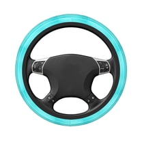 Uemuo Turquoise Wooden Printed Car Elastic Steering Wheel Cover - Universal Car Accessory for Diverse Cars Anti-Slip, and Comfortable- 15"