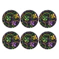 thumbnail image 2 of Pofeuu Mardi Gras6 Print Leather Coasters Set of 6, Round Cups Mugs Mat Pad for Home Kitchen Heat Resistant Drink Coasters,Round Shape, 2 of 7