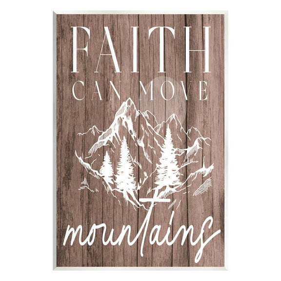 Stupell Industries Faith Can Move Mountains Landscape Painting Unframed Art Print Wall Art, 10 x 15
