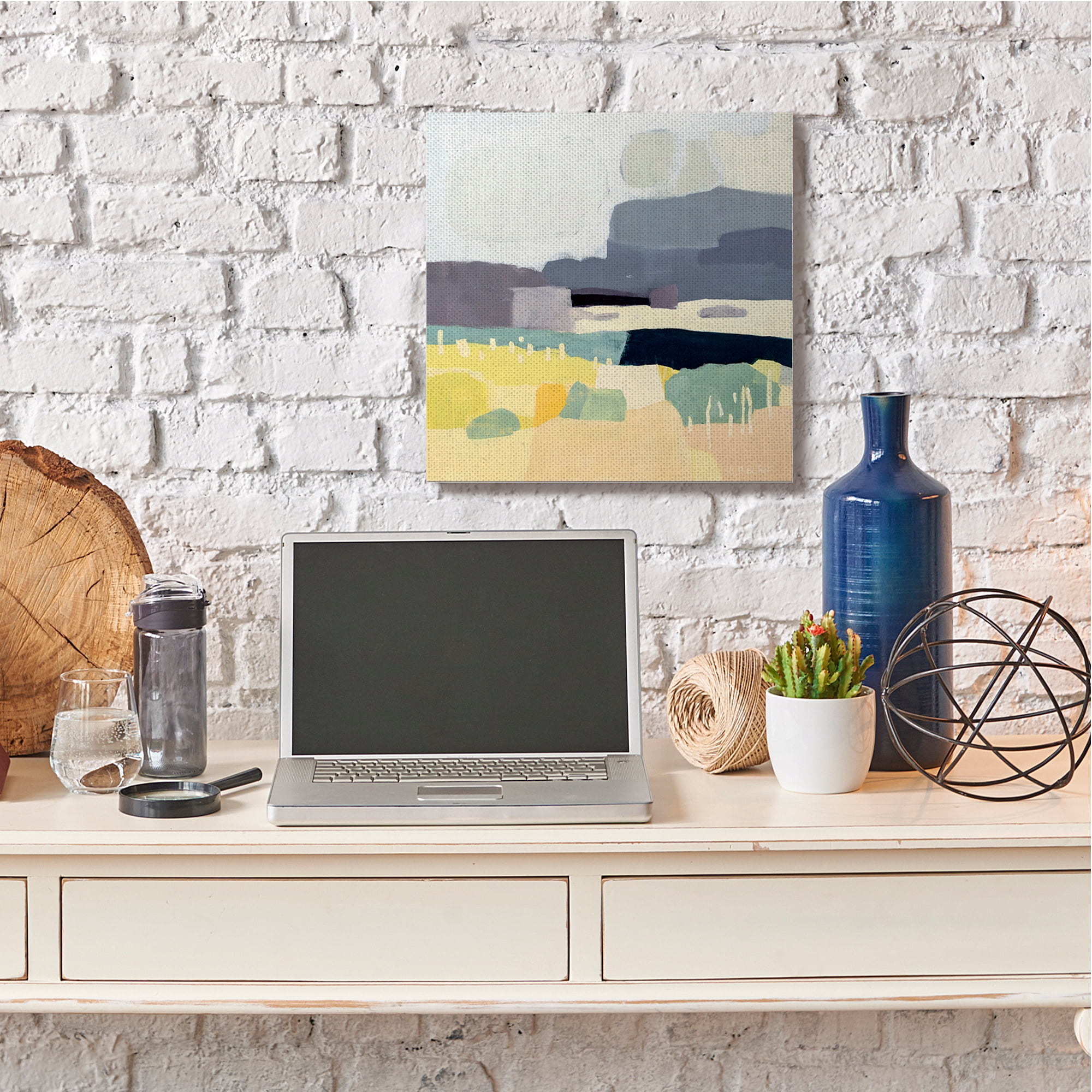 Stupell Industries Dessert Afternoon Landscape Expressive Abstract Canyon Canvas Wall Art, 24 x 24, Design by Anne Becker