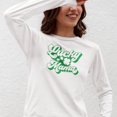 thumbnail image 2 of St Patricks Day Lucky Mama Womens Long Sleeve T Shirt, 2 of 5