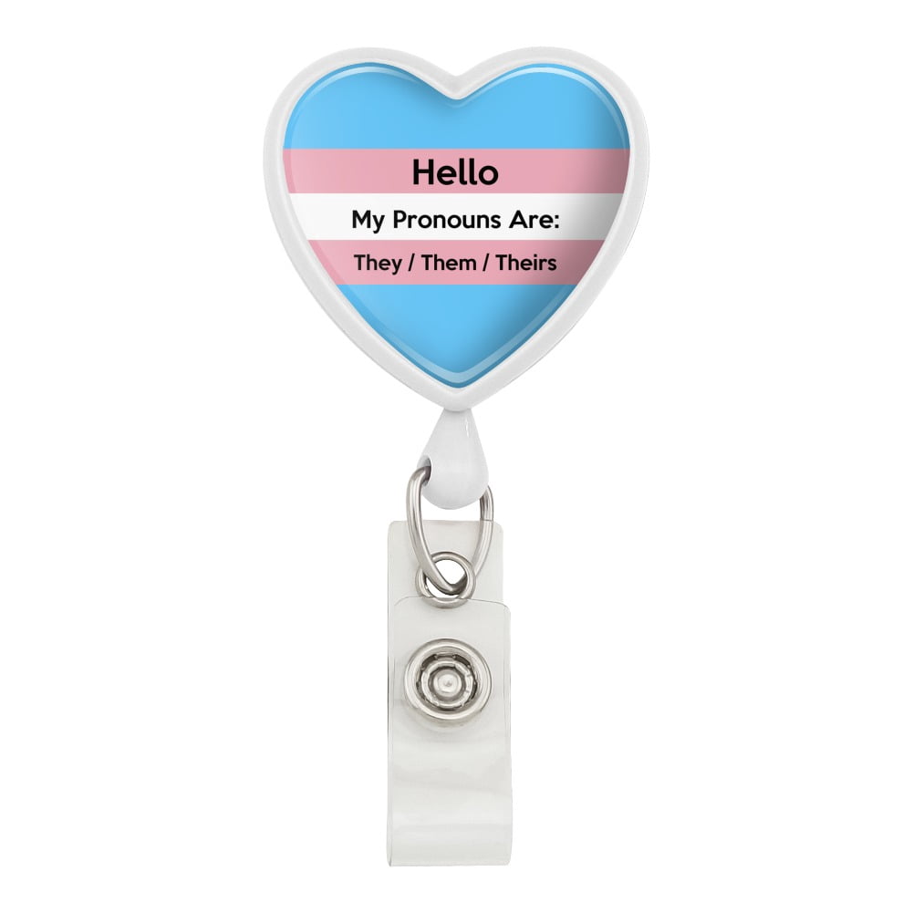 They Them Pronouns Gender Identity LGBTQ Retractable Badge Clip...