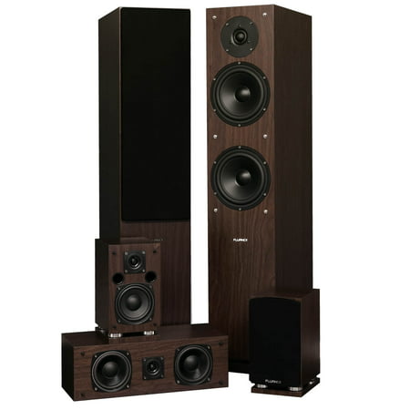 Fluance SXHTBW High Definition Surround Sound Home Theater 5.0 Channel Speaker System including Floorstanding Towers, Center and Rear Speakers (Natural