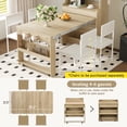 thumbnail image 5 of Harper & Bright Designs Compact Buffet with Hutch and Foldable Dining Table, Cupboard with Storage Shelf and Side Hooks for Small Places Apartment, Natural, 5 of 17