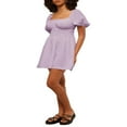 thumbnail image 3 of MesaSe Femmes Cou Carré Bouffant Robe Mini-A-Line Robes d'Été Cravate Robe de Soleil Mini Robe, 3 of 9