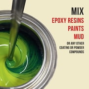 TCP Global Paint, Epoxy Resin, Mud Power Mixer Blade Drill Tool for Mixing Quarts and Gallons (2 Pack) - 10 Long, 1/4 Round Drill Shaft, 2.5 Plastic Paddles - Stirring Cans, Buckets, Pails and Cups