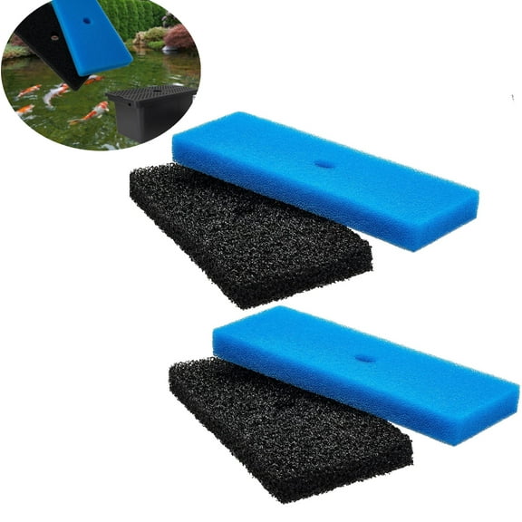 GIXUSIL 4-Pack Coarse and Fine Pre-Filter Pads Compatible with Pond Pump Pre-Filter Box, Replacement Filters Sponge, Blue and Black Sponge Filters Replacement for Water Aquarium