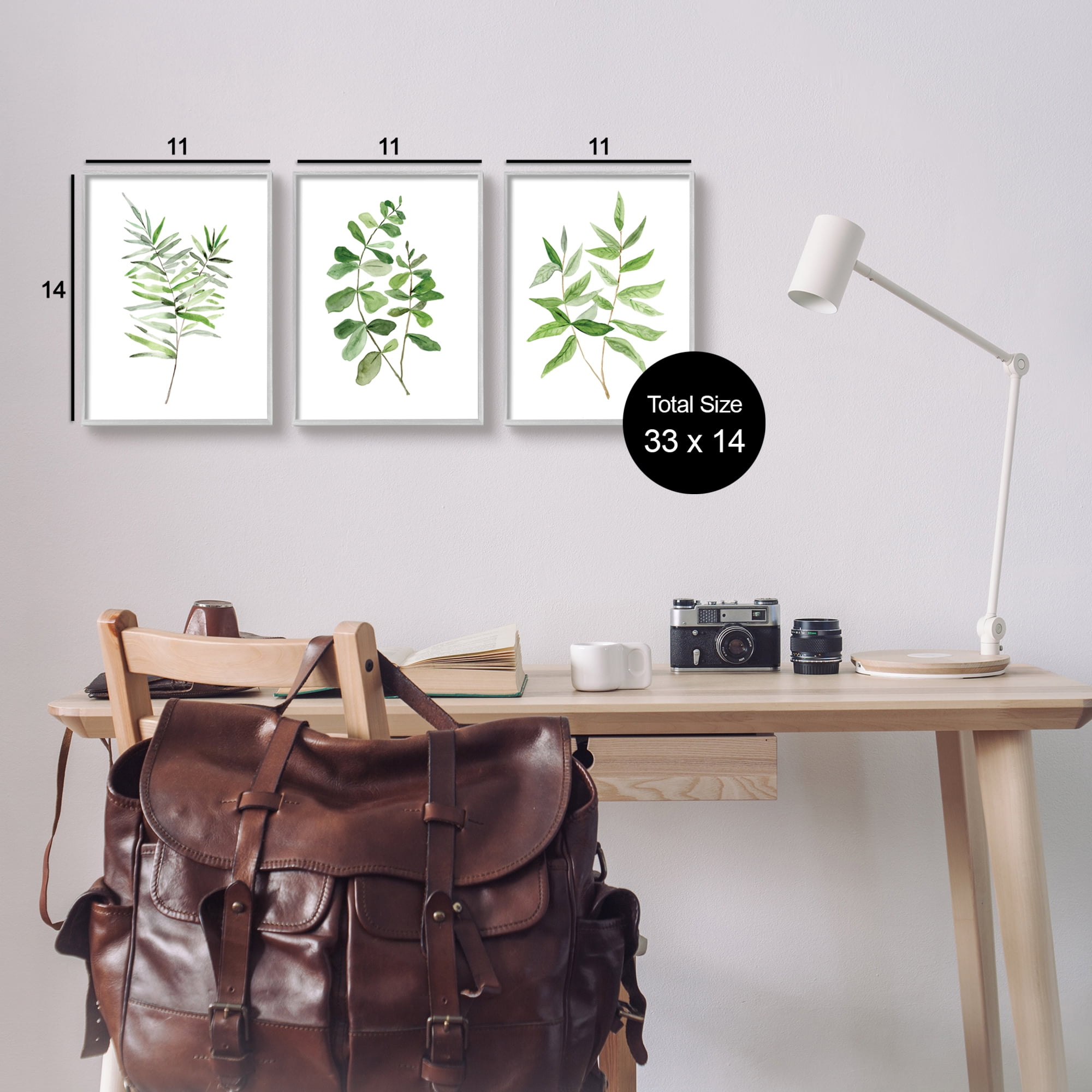 Stupell Kitchen Herb Bunches Botanicals Botanical & Floral Painting Gray Framed Art Print Wall Art, Set of 3