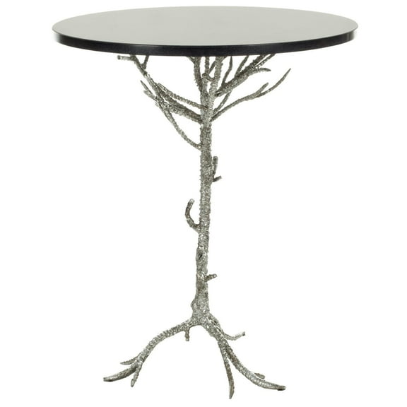 Safavieh Carolyn Accent Table-Color:Black/ Silver Legs