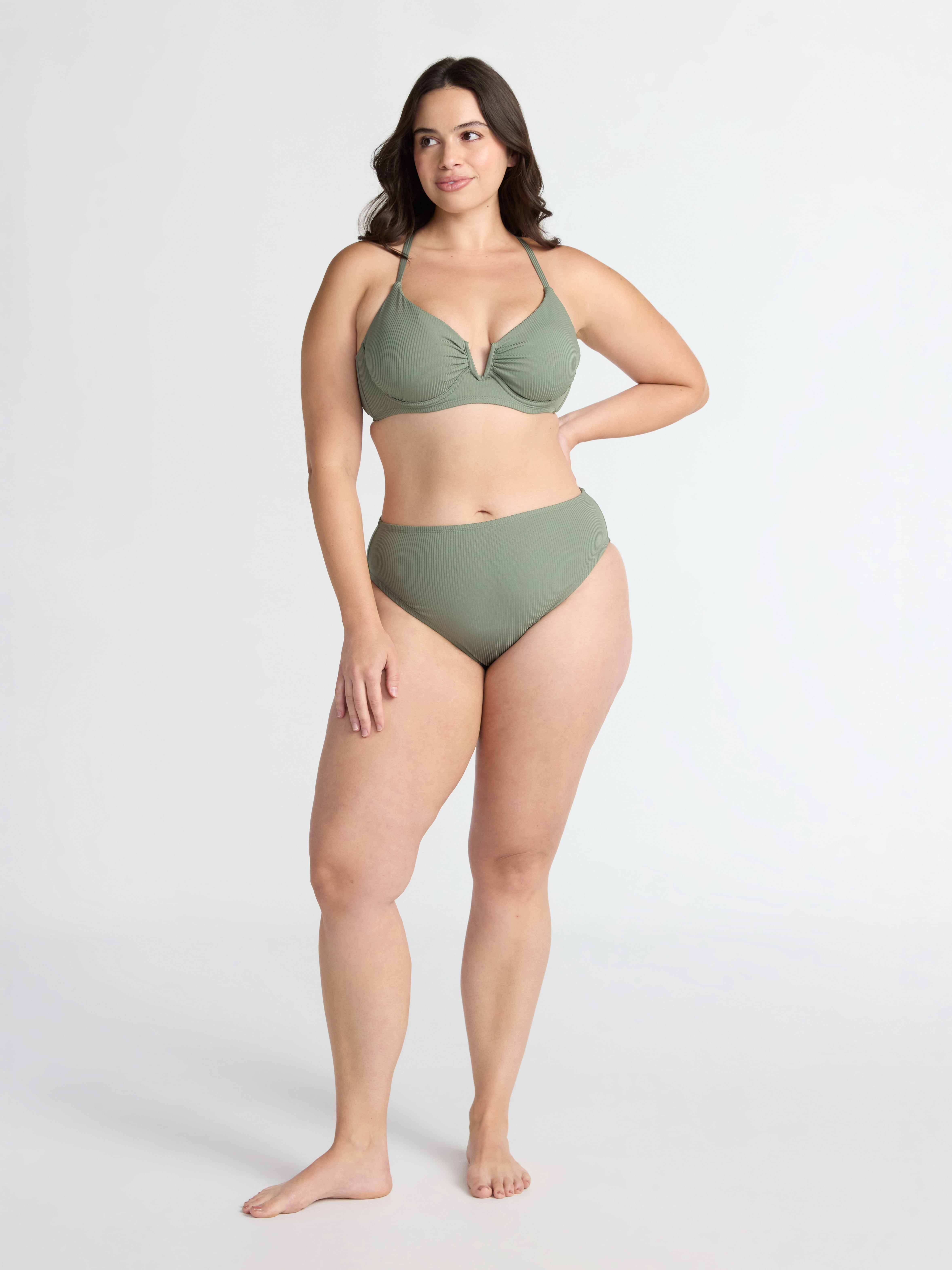 Time and Tru Women's and Women's Plus V Wire Underwire Bikini Top, Sizes XS-2X