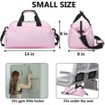 thumbnail image 3 of Bolsa de gimnasio Ineeatu pequeña de 14 pulgadas para mujeres y hombres, color rosa, 3 of 7
