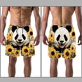 thumbnail image 3 of luoweisi Men's Beach Shorts Quick Dry Swim Trunks with Mesh Lining Panda Sunflower L, 3 of 5