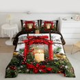 thumbnail image 2 of Homewish Cartoon Bow Tie Bedding Comforter Set,Rustic Christmas Flower Twin Comforter Sets,Red Berry Bowknot Bedding Set For Kids,Super Cozy Room Decor Reversible,2 Pieces, 2 of 8