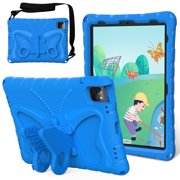 TECH CIRCLE Cute Butterfly Case for Apple iPad 6th/5th Generation /iPad Air 2/1 Case 9.7 Inch - Portable Tablet Case with Shoulder Strap, Wings Fold to Create Stand, Lightweight Kids Case, Blue