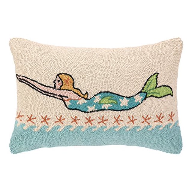 Peking Handicraft Mermaid Blonde Hook Pillow, 14 by 20-Inch