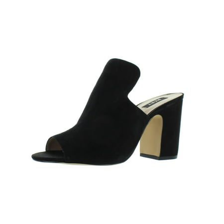 

DKNY Womens Hester Nubuck Open Toe Dress Sandals Black 6.5 Medium (B M)