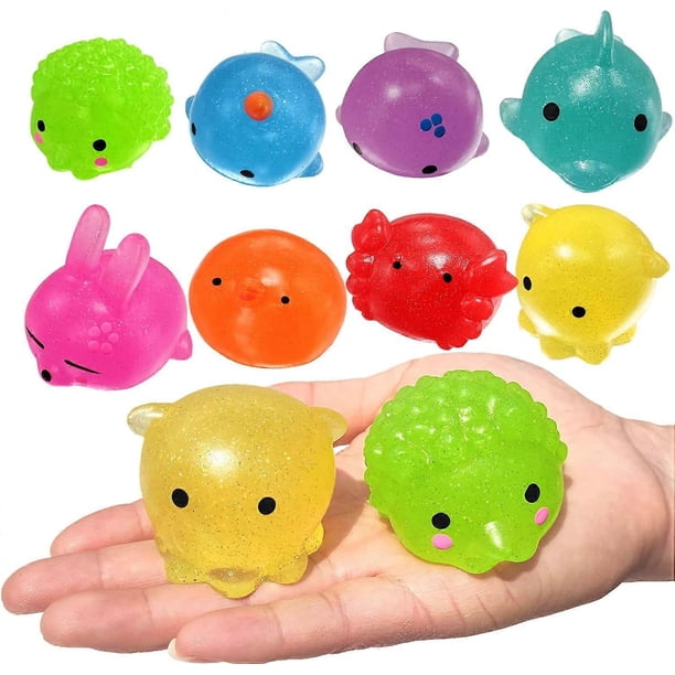 8 Pack Jumbo Glitter Mochi Squishy Toys Animals Squishy Stress Reliever Kids Party Favors