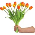 thumbnail image 3 of 10 PCS Artificial Tulip Flowers Real Touch Tulips Faux Tulips Fake Tulips Bouquet Table Arrangements Gift for Home Office Party Wedding Birthday Garden Store Decoration (Orang), 3 of 9