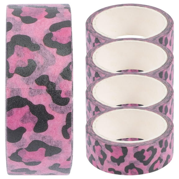 UPKOCH Patterned Tape Rolls Decorative Stickers Pink Notebook Decoration 5 Rolls