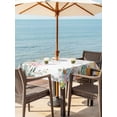 thumbnail image 2 of Outdoor Tablecloth with Umbrella Hole and Zipper, Easter Eggs Square Table Cloth 54x54 Inch Waterproof Tablecloth, Bunny Eucalyptus Leaves Spring Flower Plant Picnic Table Cover for Patio Camping, 2 of 7