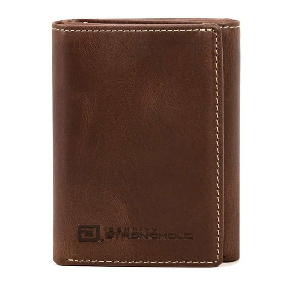 ID Stronghold RFID Wallet Trifold Classic Leather - 8 Slot Men's - Brown