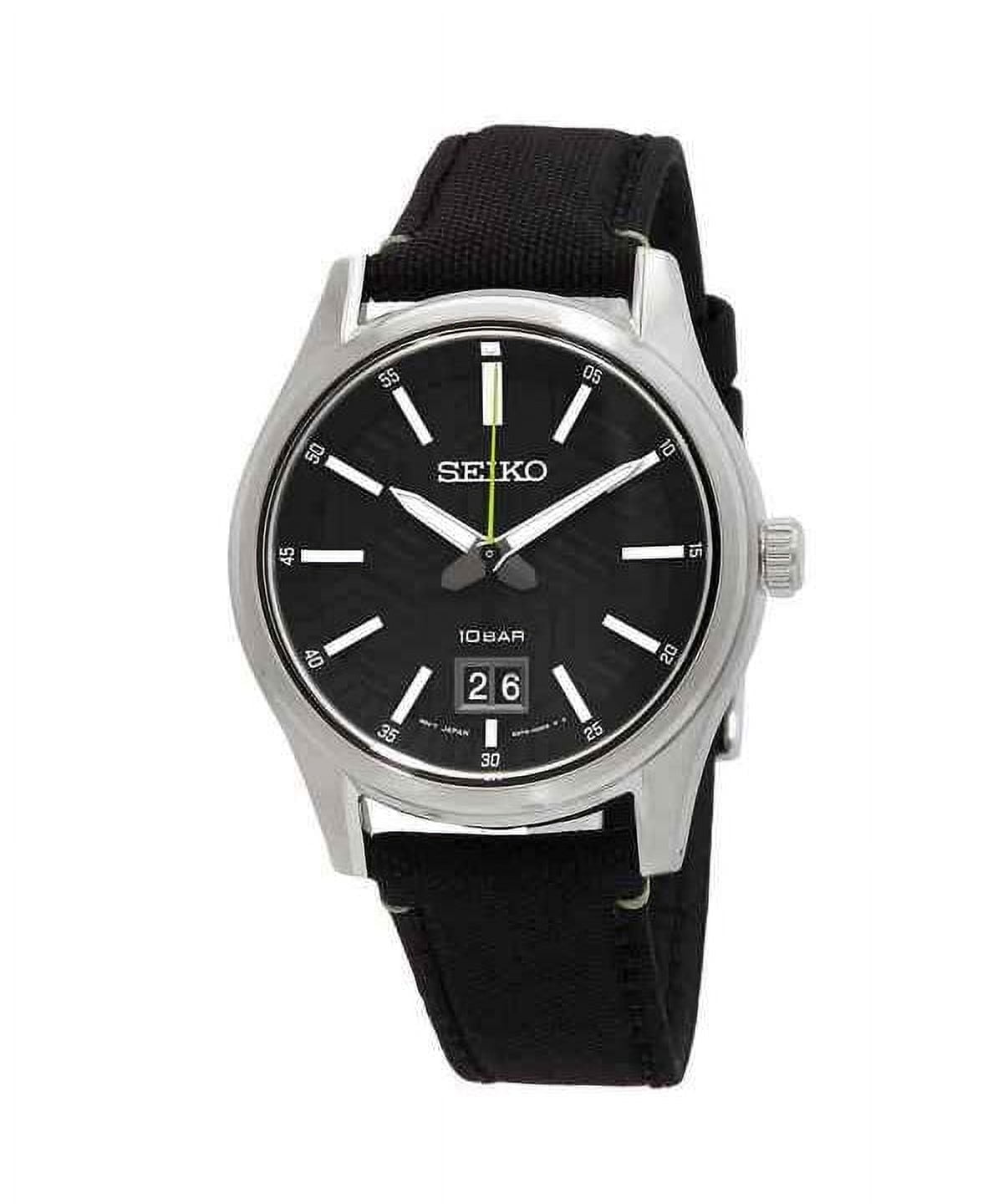 Seiko Solar Quartz Movement Black Dial Men's Watch SNE495
