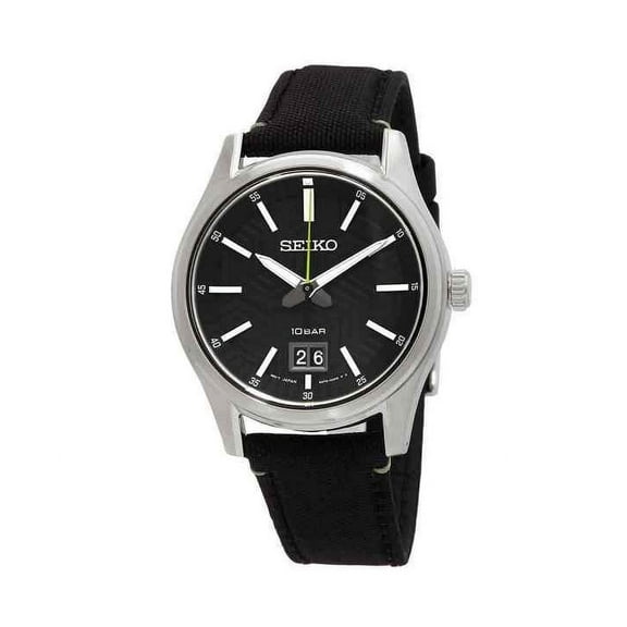 Seiko Big Date Quartz Black Dial Men's Watch SUR517P1