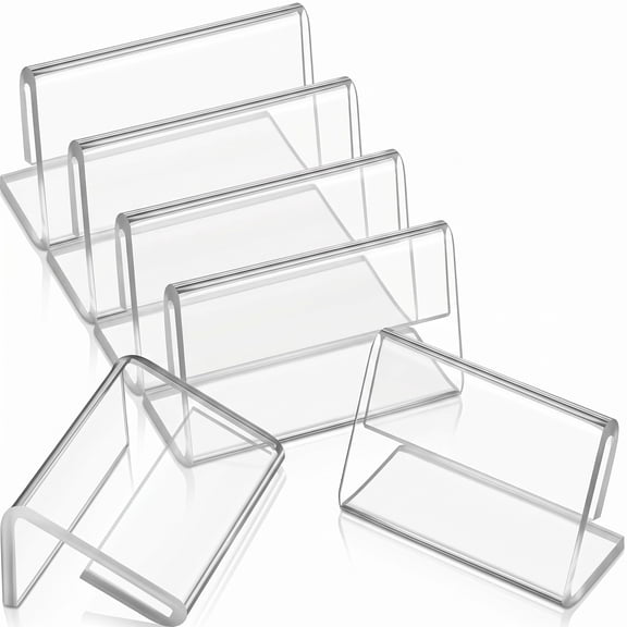 BlinkLLX Mini Acrylic L Shape Sign Display Holders Clear, 70 Pack, 1.57 x 0.79 Inch